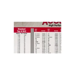 Wall Chart: Tap & Drill Sizes