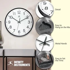 Wall Clocks: Clock Type: Dial; Display Type: Analog; Power Source: Battery; Clock Movement Control: Quartz