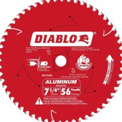 Wet & Dry Cut Saw Blade: 7-1/4" Dia, 5/8" Arbor Hole, 0.106" Kerf Width, 56 Teeth