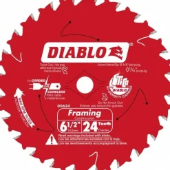 Wet & Dry Cut Saw Blade: 6-1/2" Dia, 5/8" Arbor Hole, 0.059" Kerf Width, 24 Teeth