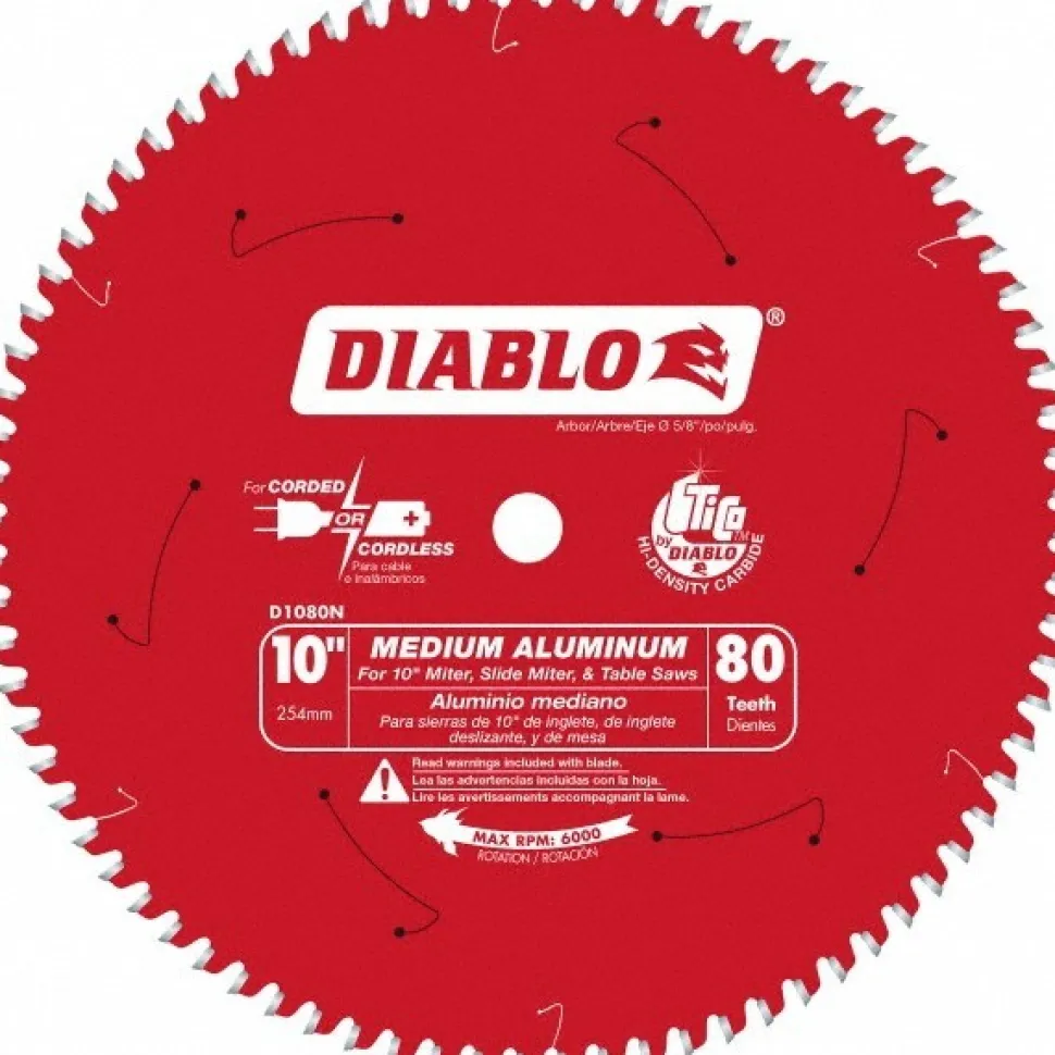 Wet & Dry Cut Saw Blade: 10" Dia, 5/8" Arbor Hole, 0.094" Kerf Width, 80 Teeth