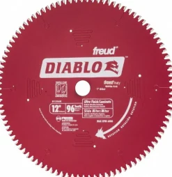 Wet & Dry Cut Saw Blade: 12" Dia, 1" Arbor Hole, 0.091" Kerf Width, 96 Teeth