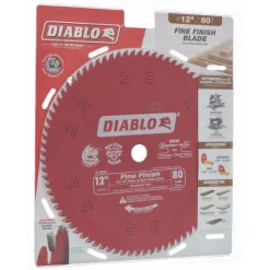 Wet & Dry Cut Saw Blade: 12" Dia, 1" Arbor Hole, 0.118" Kerf Width, 80 Teeth