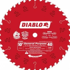 Wet & Dry Cut Saw Blade: 10" Dia, 5/8" Arbor Hole, 0.098" Kerf Width, 40 Teeth