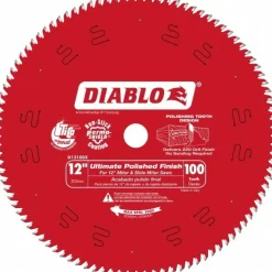 Wet & Dry Cut Saw Blade: 12" Dia, 1" Arbor Hole, 0.087" Kerf Width, 100 Teeth