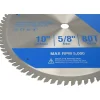 Wet & Dry Cut Saw Blade: 10" Dia, 5/8" Arbor Hole, 0.0945" Kerf Width, 80 Teeth