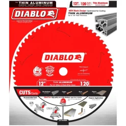 Wet & Dry Cut Saw Blade: 12" Dia, 1" Arbor Hole, 120 Teeth