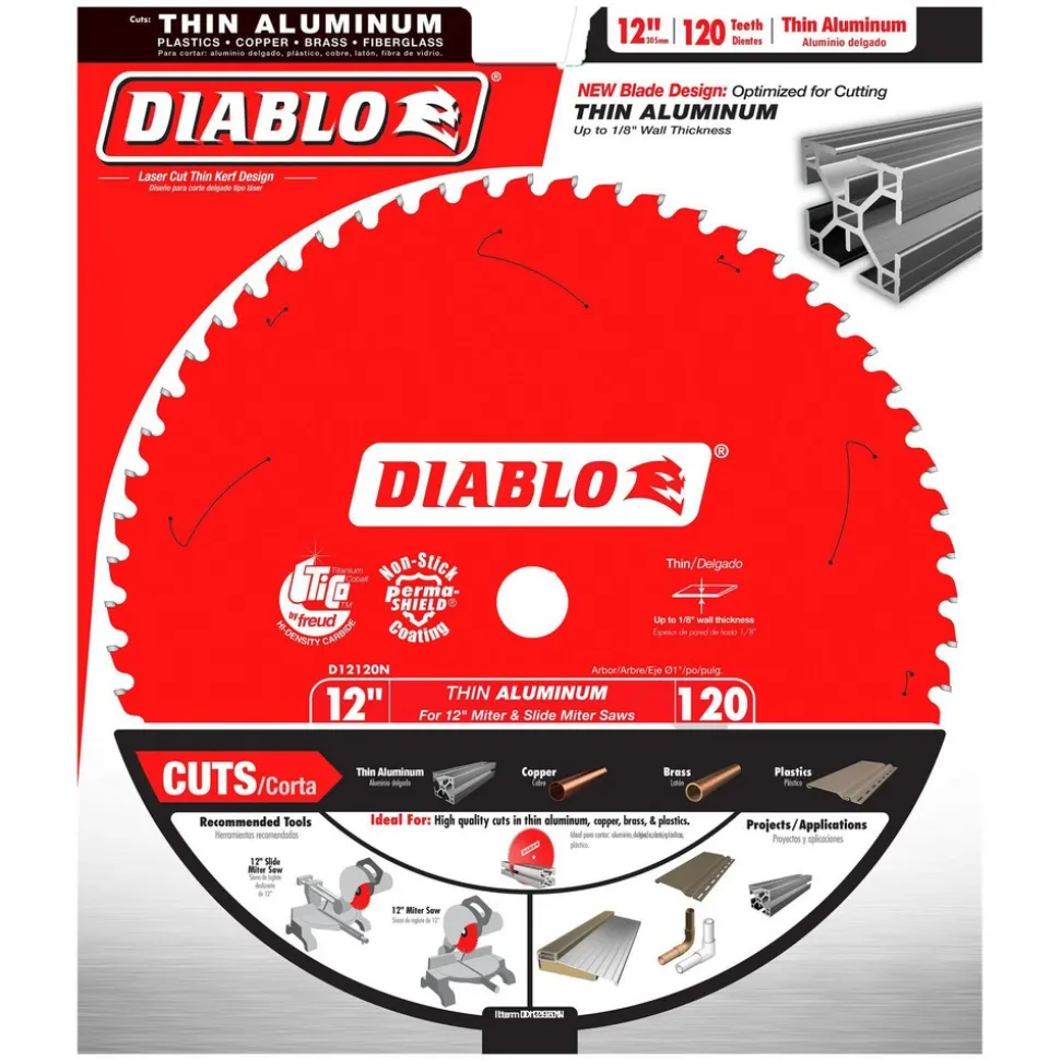 Wet & Dry Cut Saw Blade: 12" Dia, 1" Arbor Hole, 120 Teeth