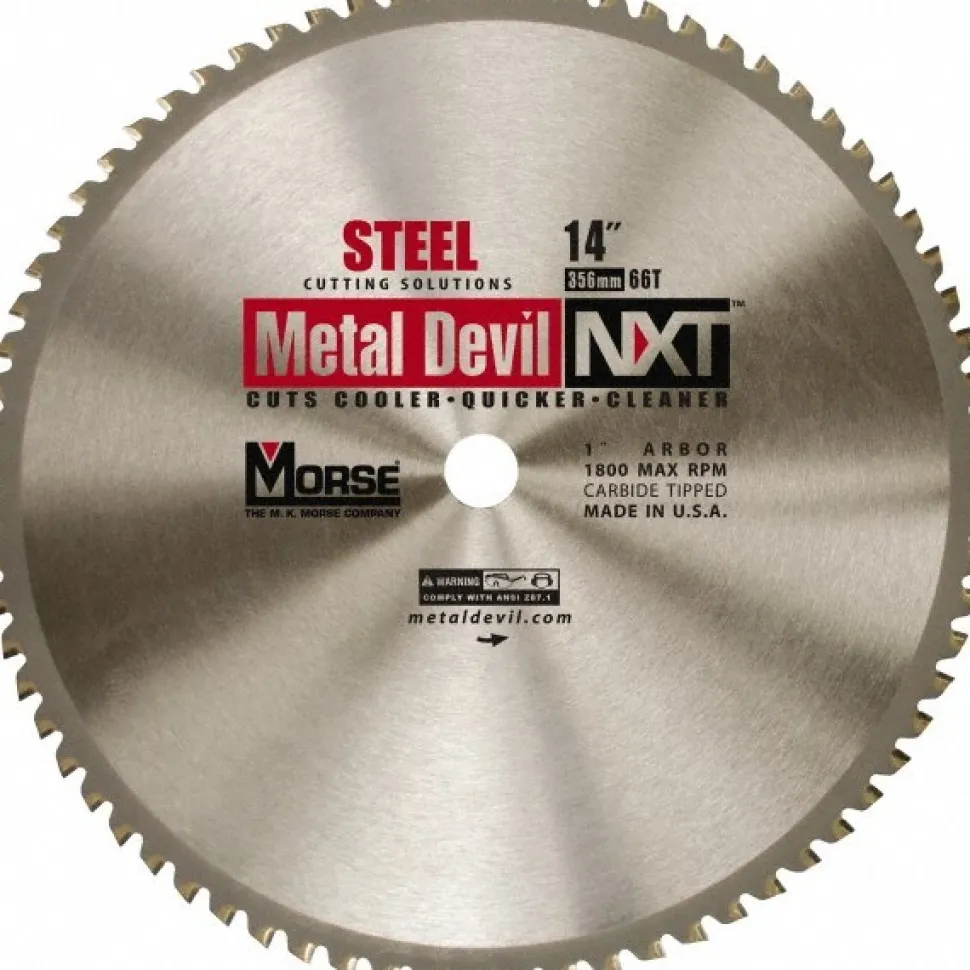Wet & Dry Cut Saw Blade: 14" Dia, 1" Arbor Hole, 0.095" Kerf Width, 66 Teeth