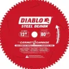 Wet & Dry Cut Saw Blade: 12" Dia, 1" Arbor Hole, 80 Teeth