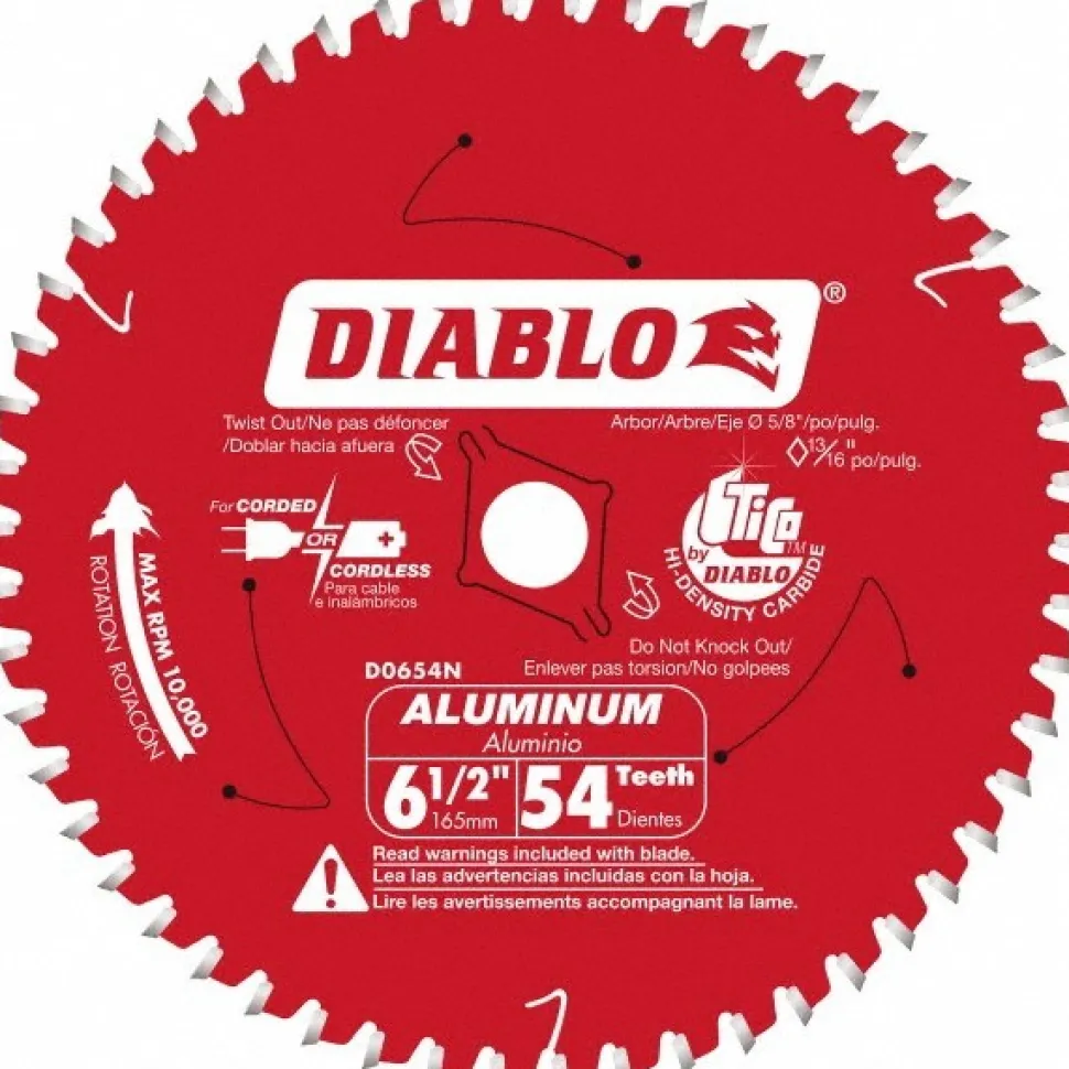 Wet & Dry Cut Saw Blade: 6-1/2" Dia, 5/8" Arbor Hole, 56 Teeth