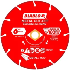 Wet & Dry Cut Saw Blade: 6" Dia, 5/8 & 7/8" Arbor Hole