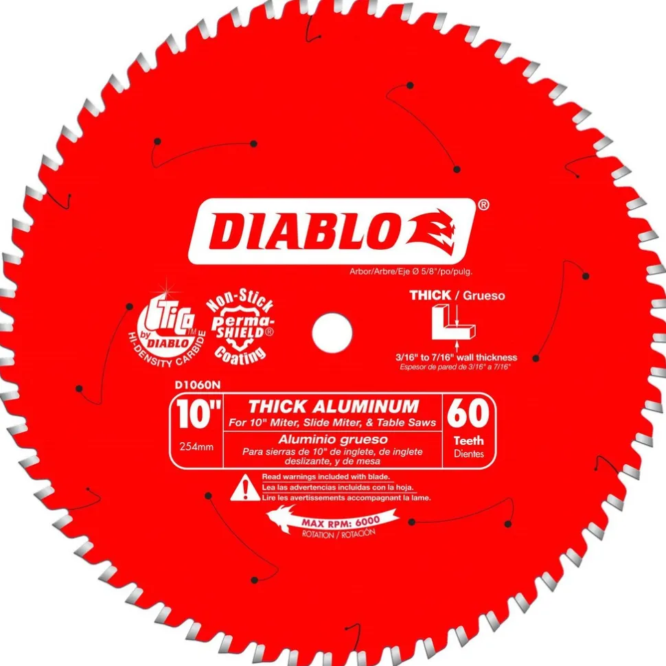 Wet & Dry Cut Saw Blade: 10" Dia, 5/8" Arbor Hole, 60 Teeth
