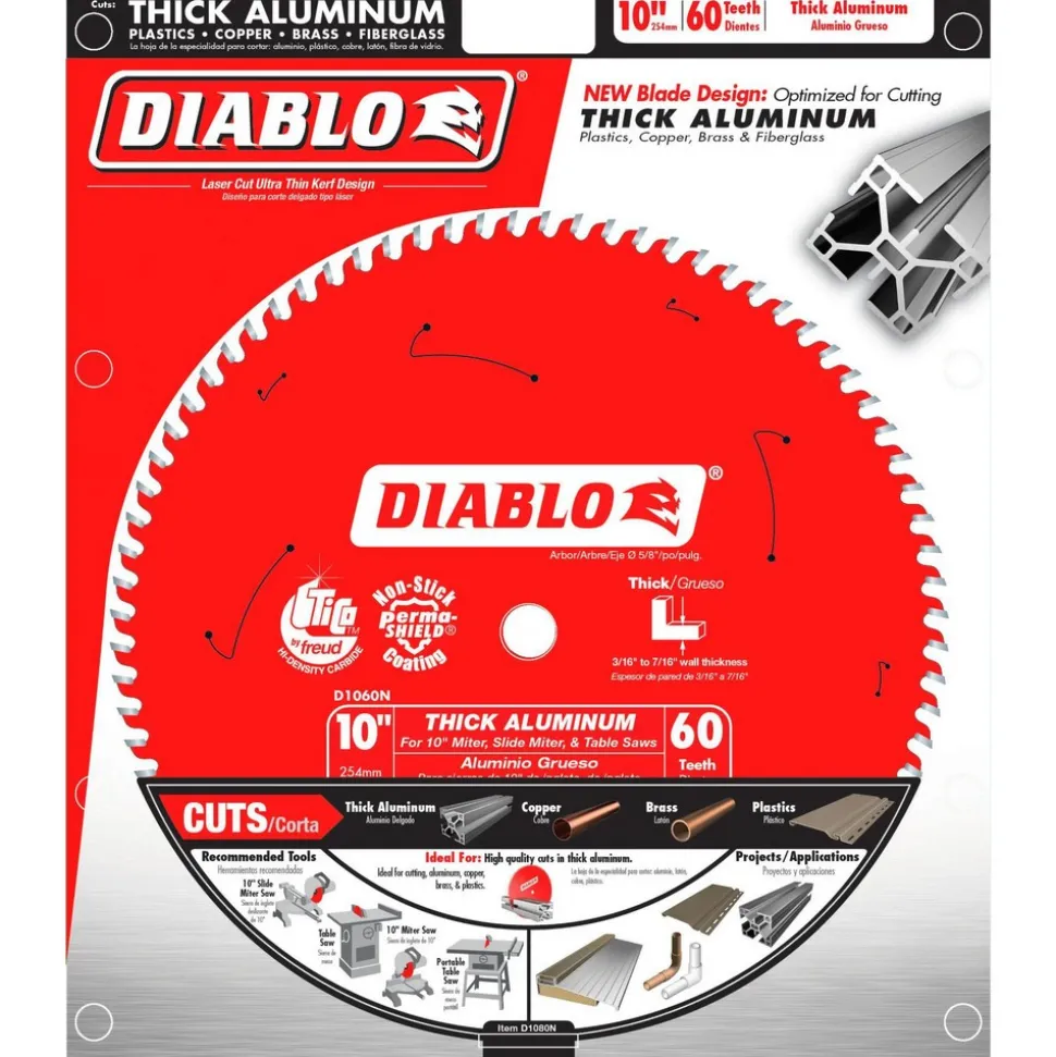 Wet & Dry Cut Saw Blade: 10" Dia, 5/8" Arbor Hole, 60 Teeth