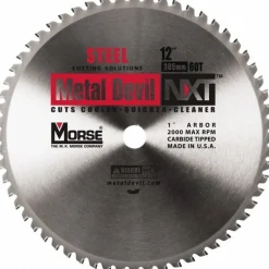 Wet & Dry Cut Saw Blade: 12" Dia, 1" Arbor Hole, 0.087" Kerf Width, 60 Teeth