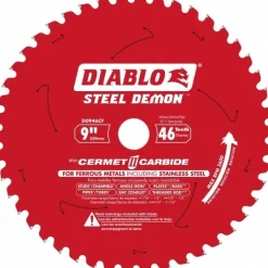 Wet & Dry Cut Saw Blade: 9" Dia, 1" Arbor Hole, 46 Teeth