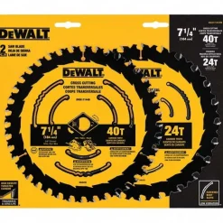 Wet & Dry Cut Saw Blade: 7-1/4" Dia, 5/8" Arbor Hole, 24 & 40 Teeth