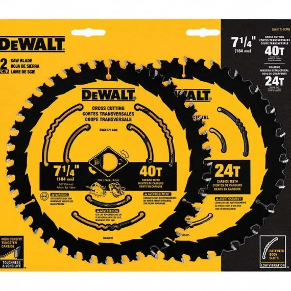 Wet & Dry Cut Saw Blade: 7-1/4" Dia, 5/8" Arbor Hole, 24 & 40 Teeth