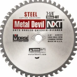 Wet & Dry Cut Saw Blade: 7-1/4" Dia, 5/8" Arbor Hole, 0.079" Kerf Width, 48 Teeth