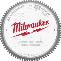 Wet & Dry Cut Saw Blade: 12" Dia, 1" Arbor Hole, 0.118" Kerf Width, 80 Teeth