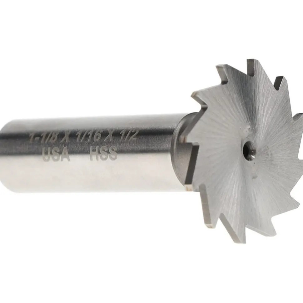 Woodruff Keyseat Cutter: 1-1/8" Cut Dia, 1/16" Cut Width, 1/2" Shank Dia, Straight Tooth