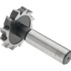 Woodruff Keyseat Cutter: 1-1/2" Cut Dia, 1/4" Cut Width, 1/2" Shank Dia, Staggered Tooth