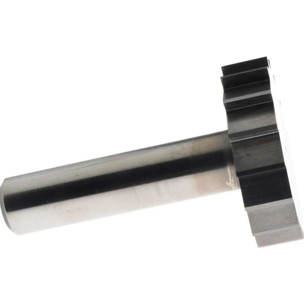 Woodruff Keyseat Cutter: 1-1/2" Cut Dia, 3/8" Cut Width, 1/2" Shank Dia, Straight Tooth