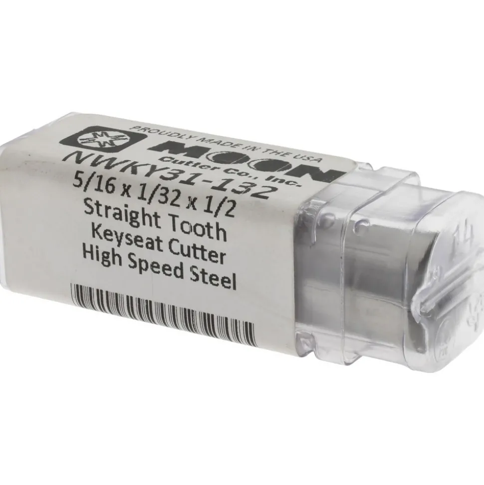 Woodruff Keyseat Cutter: 5/16" Cut Dia, 1/32" Cut Width, 1/2" Shank Dia, Straight Tooth