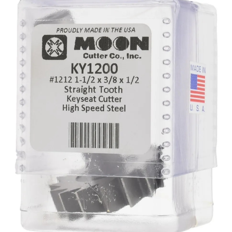 Woodruff Keyseat Cutter: 1-1/2" Cut Dia, 3/8" Cut Width, 1/2" Shank Dia, Straight Tooth