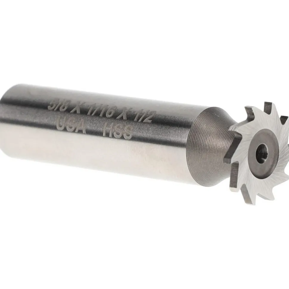 Woodruff Keyseat Cutter: 5/8" Cut Dia, 1/16" Cut Width, 1/2" Shank Dia, Straight Tooth