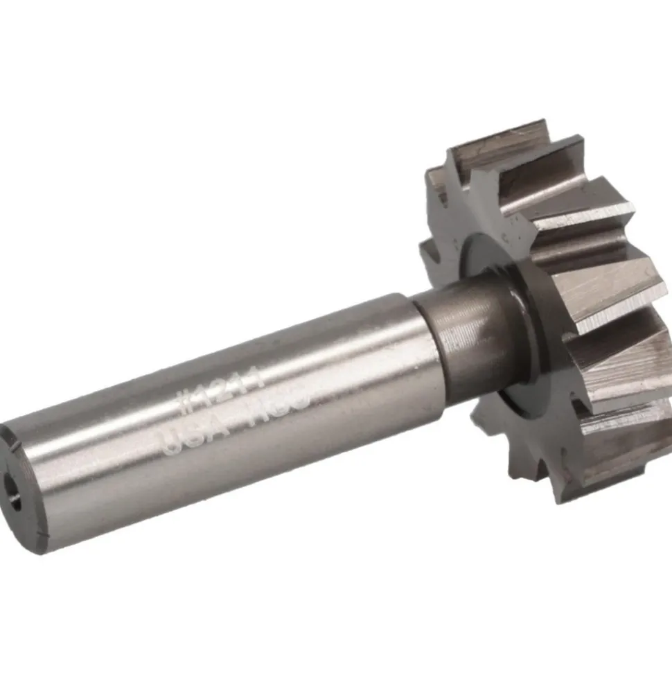 Woodruff Keyseat Cutter: 1-3/8" Cut Dia, 3/8" Cut Width, 1/2" Shank Dia, Staggered Tooth