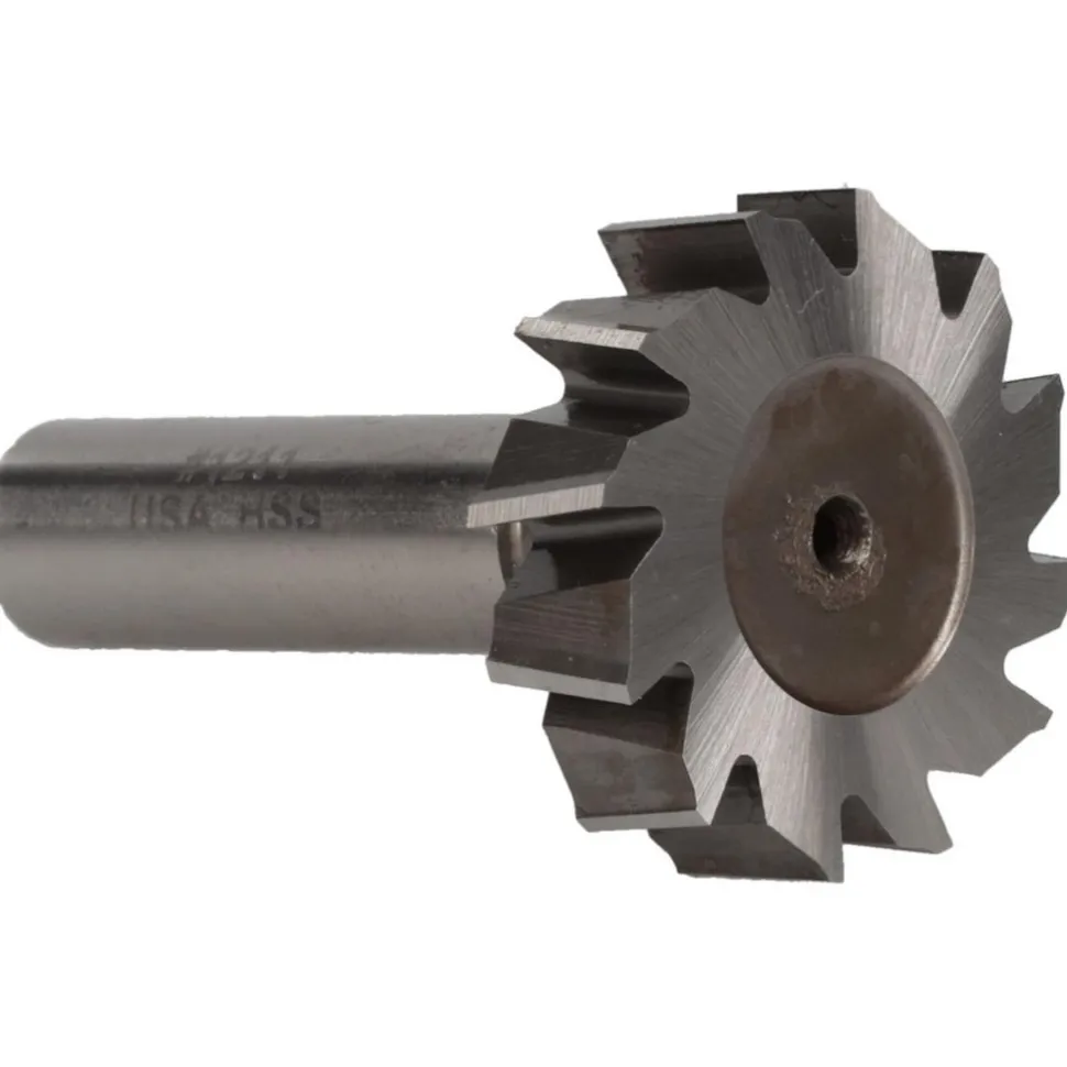 Woodruff Keyseat Cutter: 1-3/8" Cut Dia, 3/8" Cut Width, 1/2" Shank Dia, Staggered Tooth