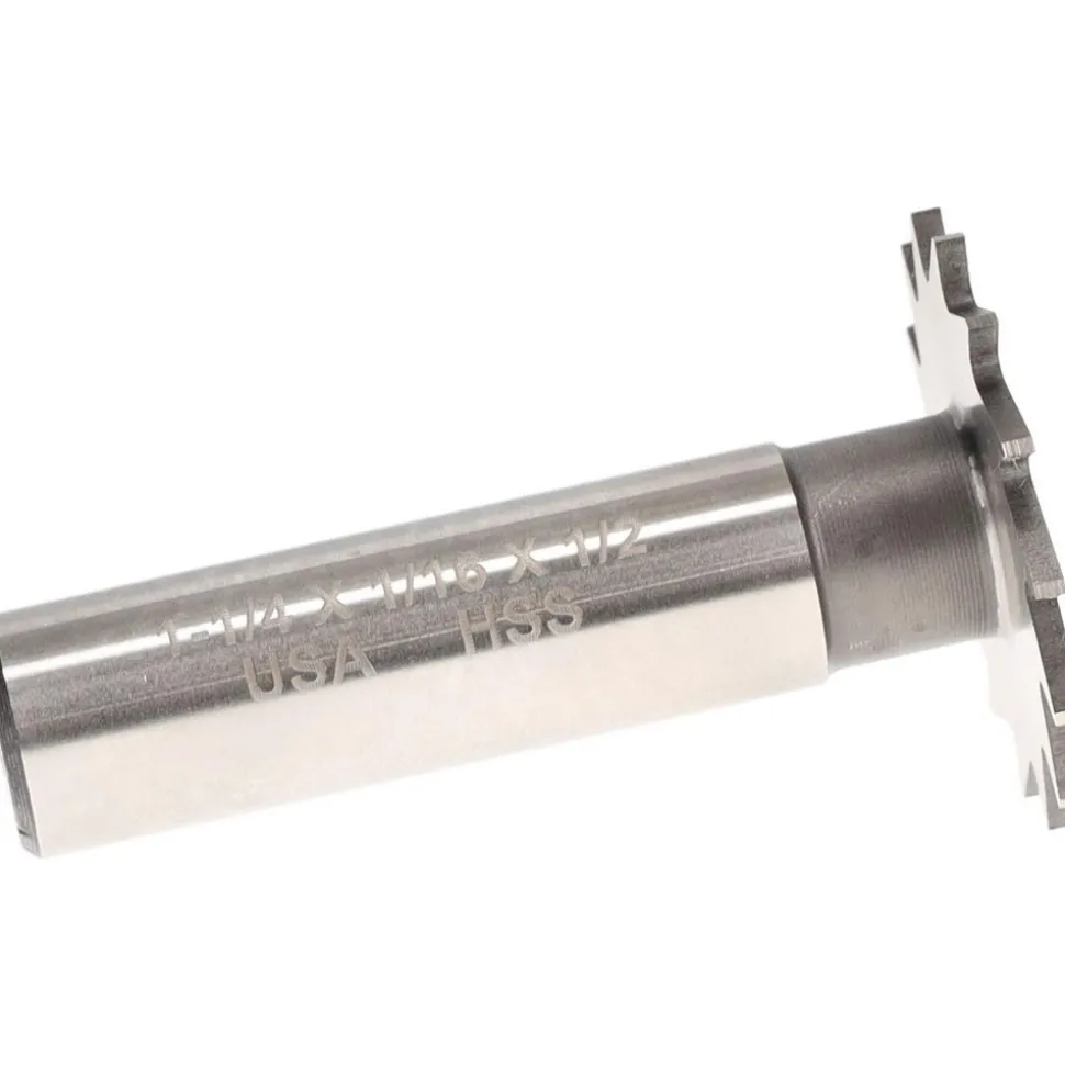 Woodruff Keyseat Cutter: 1-1/4" Cut Dia, 1/16" Cut Width, 1/2" Shank Dia, Straight Tooth