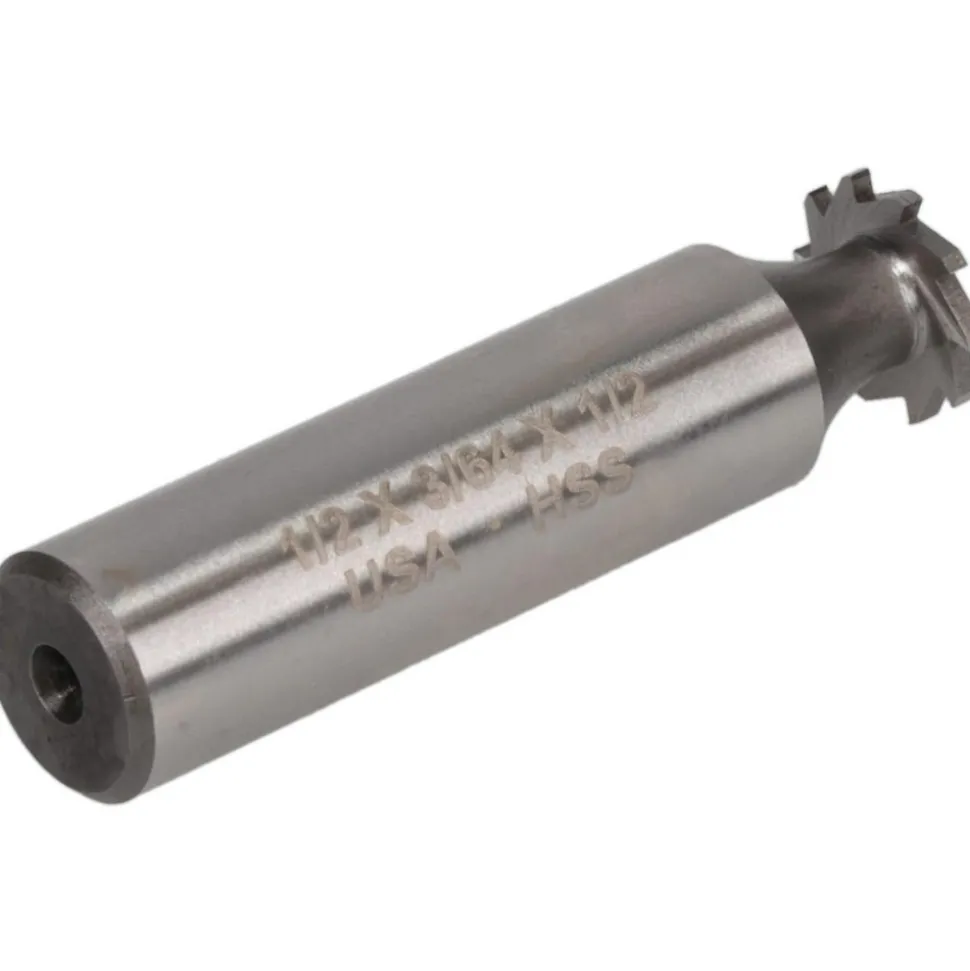 Woodruff Keyseat Cutter: 1/2" Cut Dia, 3/64" Cut Width, 1/2" Shank Dia, Straight Tooth