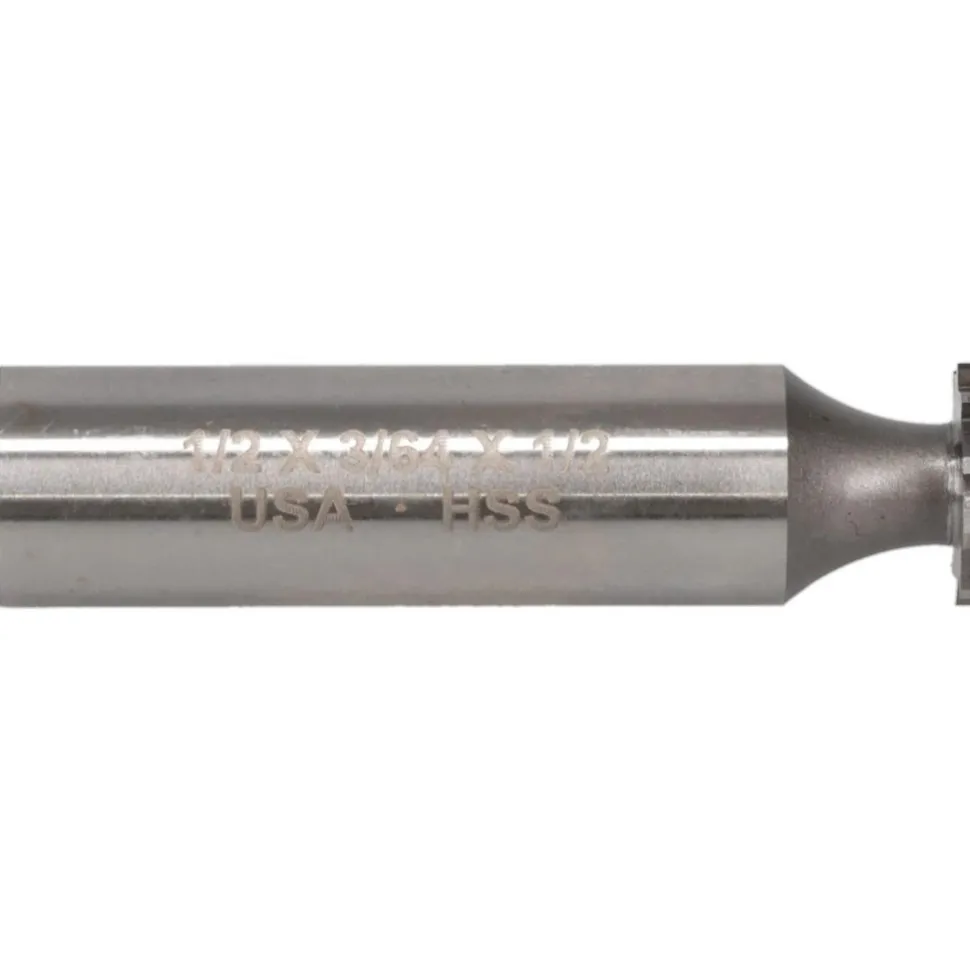 Woodruff Keyseat Cutter: 1/2" Cut Dia, 3/64" Cut Width, 1/2" Shank Dia, Straight Tooth