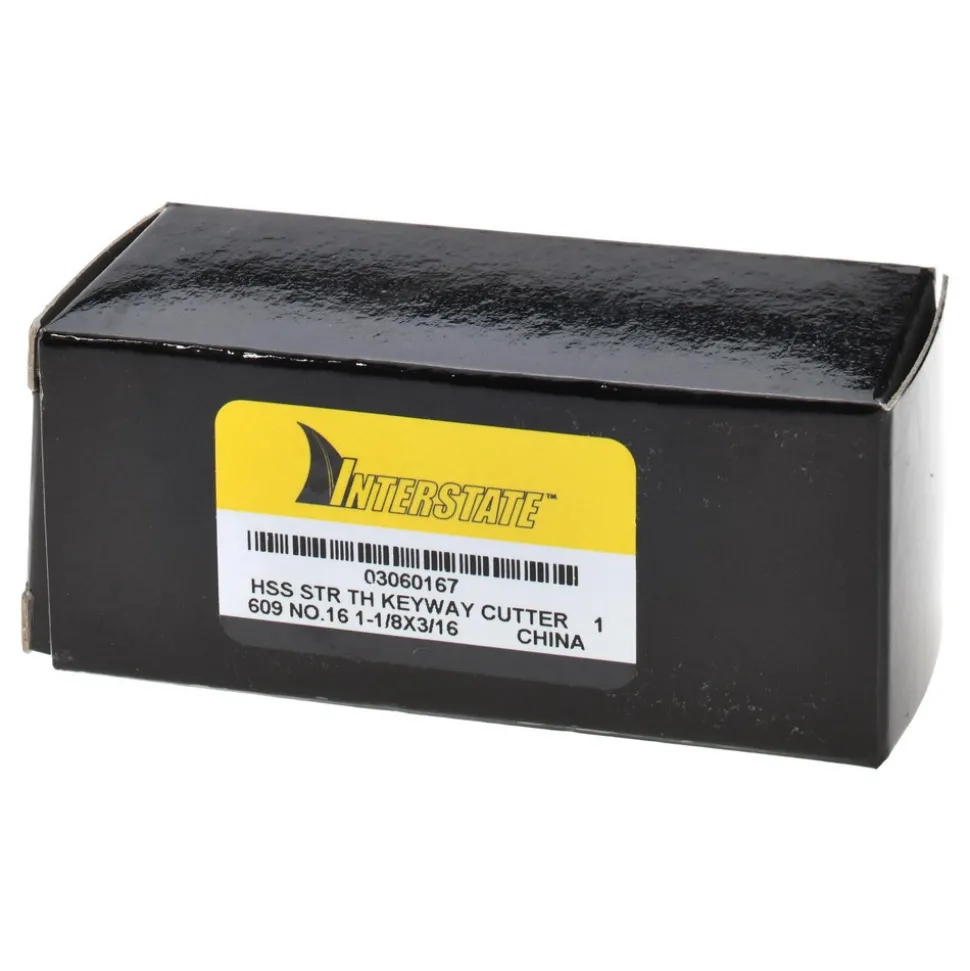 Woodruff Keyseat Cutter: 1-1/8" Cut Dia, 3/16" Cut Width, 1/2" Shank Dia, Straight Tooth