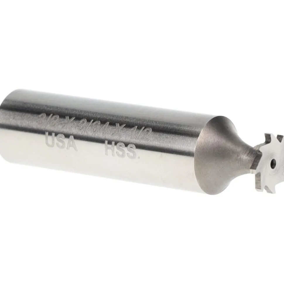 Woodruff Keyseat Cutter: 3/8" Cut Dia, 3/64" Cut Width, 1/2" Shank Dia, Straight Tooth