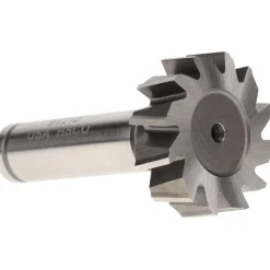 Woodruff Keyseat Cutter: 1-1/4" Cut Dia, 3/8" Cut Width, 1/2" Shank Dia, Staggered Tooth