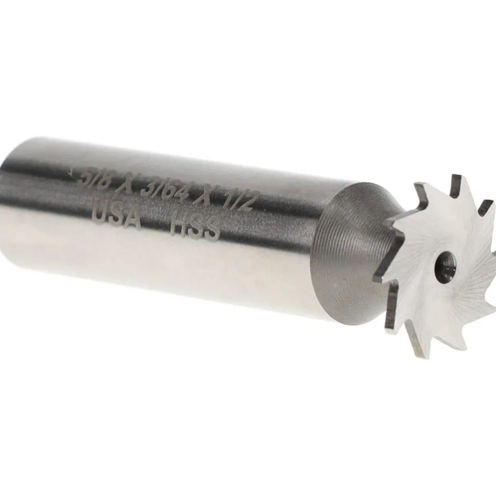 Woodruff Keyseat Cutter: 5/8" Cut Dia, 3/64" Cut Width, 1/2" Shank Dia, Straight Tooth