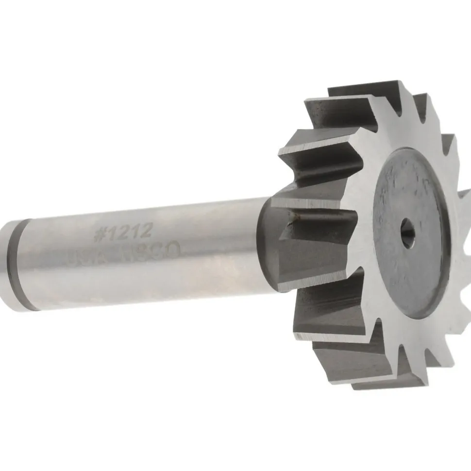 Woodruff Keyseat Cutter: 1-1/2" Cut Dia, 3/8" Cut Width, 1/2" Shank Dia, Staggered Tooth