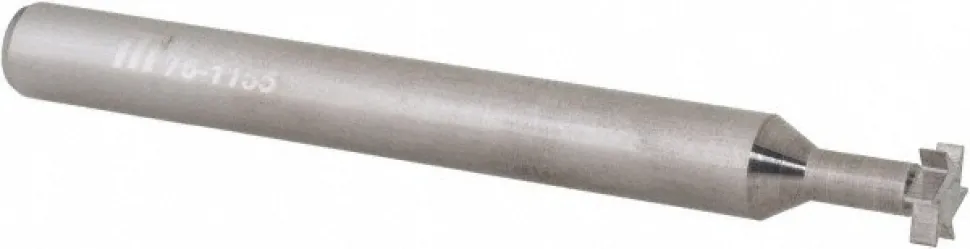 Woodruff Keyseat Cutter: 1/4" Cut Dia, 1/16" Cut Width, 1/4" Shank Dia, Straight Tooth
