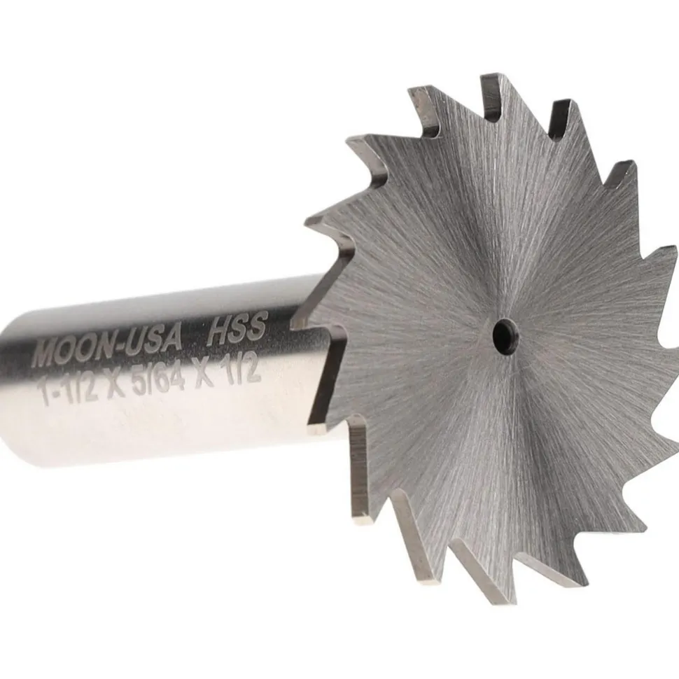 Woodruff Keyseat Cutter: 1-1/2" Cut Dia, 5/64" Cut Width, 1/2" Shank Dia, Straight Tooth