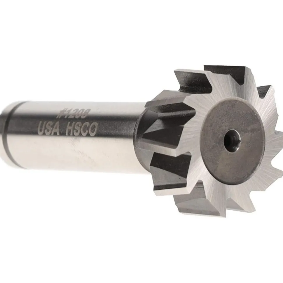 Woodruff Keyseat Cutter: 1" Cut Dia, 3/8" Cut Width, 1/2" Shank Dia, Staggered Tooth