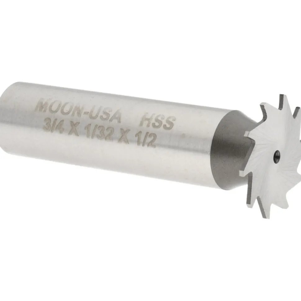 Woodruff Keyseat Cutter: 3/4" Cut Dia, 1/32" Cut Width, 1/2" Shank Dia, Straight Tooth