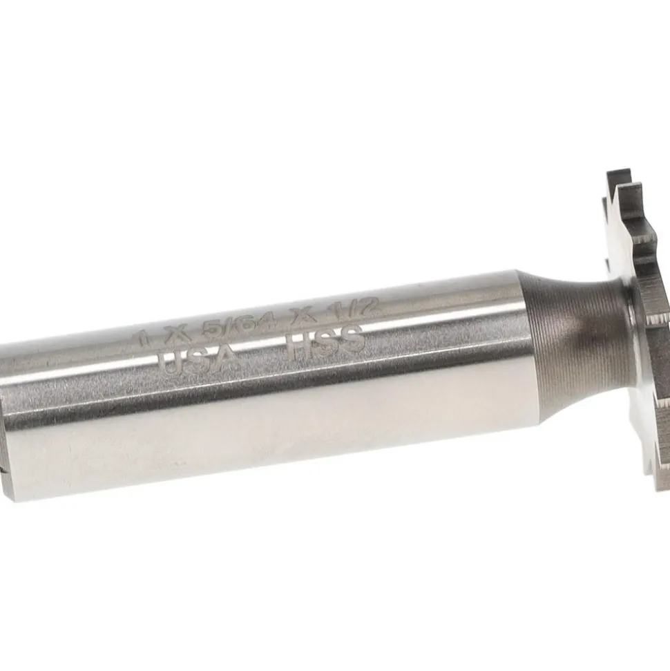 Woodruff Keyseat Cutter: 1" Cut Dia, 5/64" Cut Width, 1/2" Shank Dia, Straight Tooth