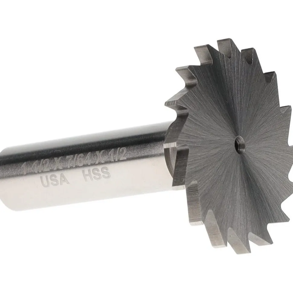 Woodruff Keyseat Cutter: 1-1/2" Cut Dia, 7/64" Cut Width, 1/2" Shank Dia, Straight Tooth