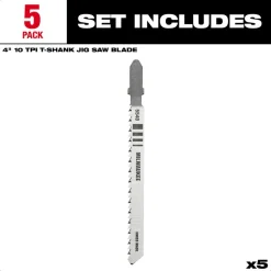 4X9/32" 10T HCS 5/PK JIG SAW BLADE T-SHANK